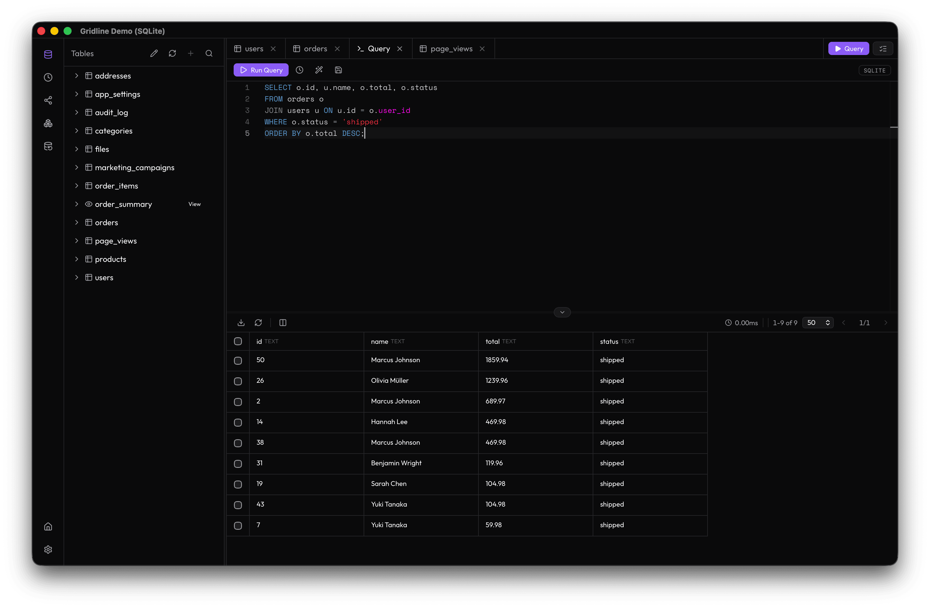 Query editor
